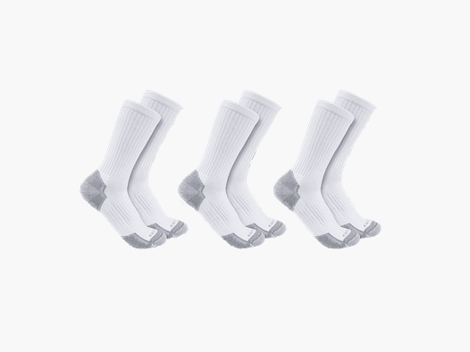 Carhartt Midweight Cotton Blend Crew Sock 3-pack Men White M