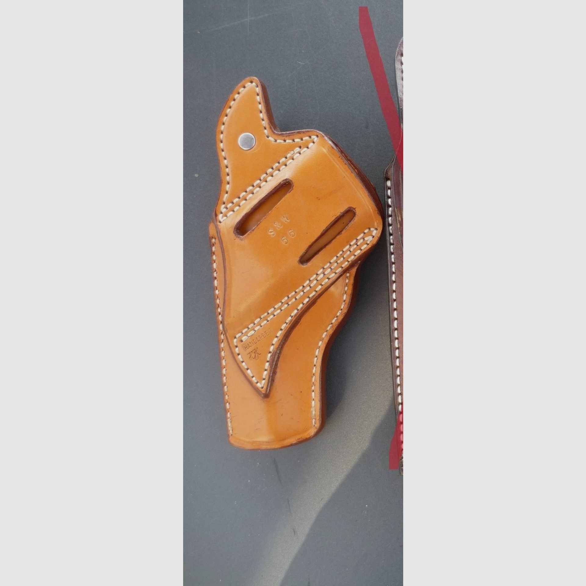 HKDesign Holster Art. Nr. 003 con guida in teflon e chiusura a scatto per: S&W M 66 4" - per destrimani, immagine 2 di 9