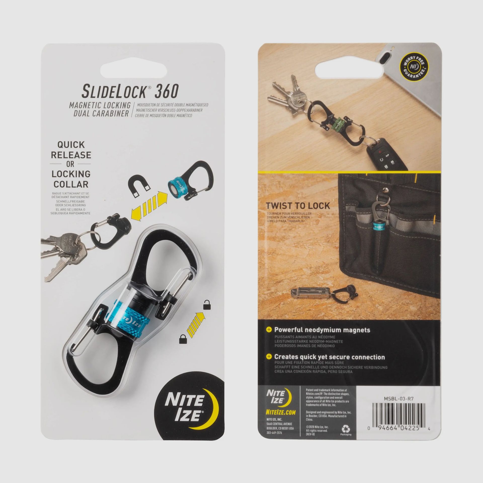 Nite Ize SlideLock® 360° Magnetische vergrendelbare dubbele karabiner, afbeelding 5 van 5
