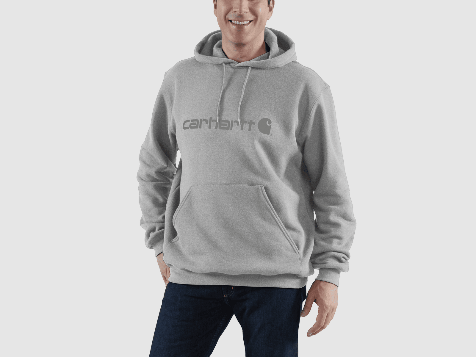 Carhartt Marquette Logo Sweatshirt Men Heather Gray/Gray L