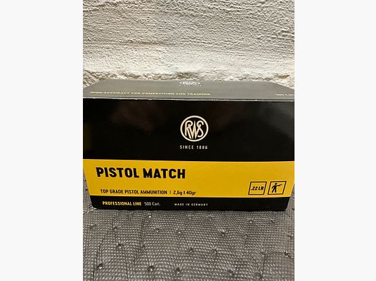 RWS Pistol Match, 2.6g, 40gr, Cal .22Lr