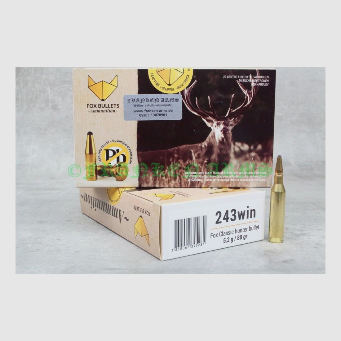 FOX Bullets Classic Hunter .243 Win. 80gr. 5,2g 20 stuks staffelprijzen