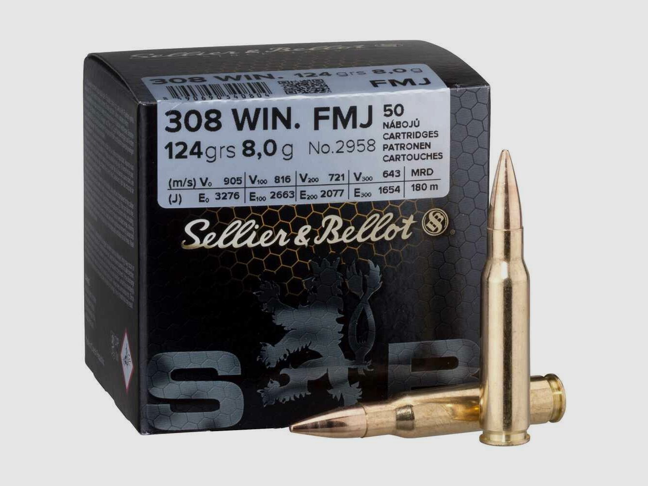 Sellier & Bellot S&B FMJ 124 grs - 50 pièces