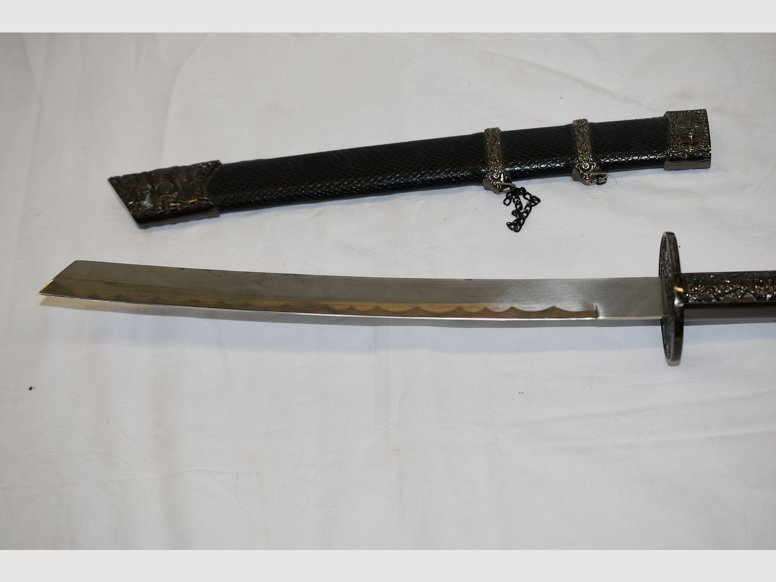Katana, coltello Tanto in fodero, lunghezza totale 63 cm