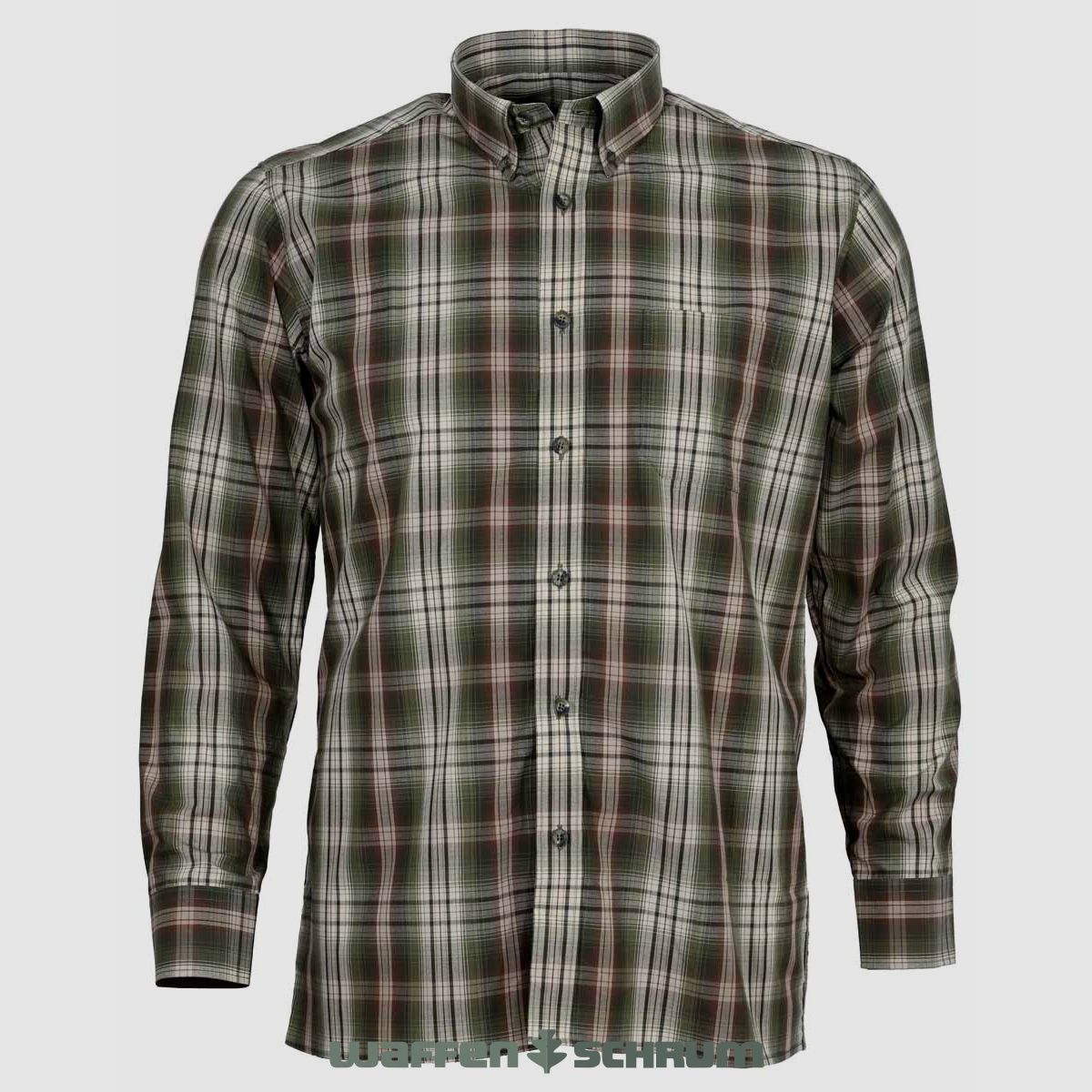 Camicia Skogen Button Down Extr lan. Manica olivastro