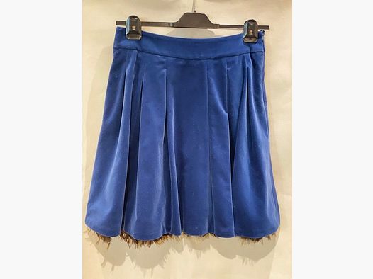Susanne Spatt velvet dress with feathers in lightning blue
