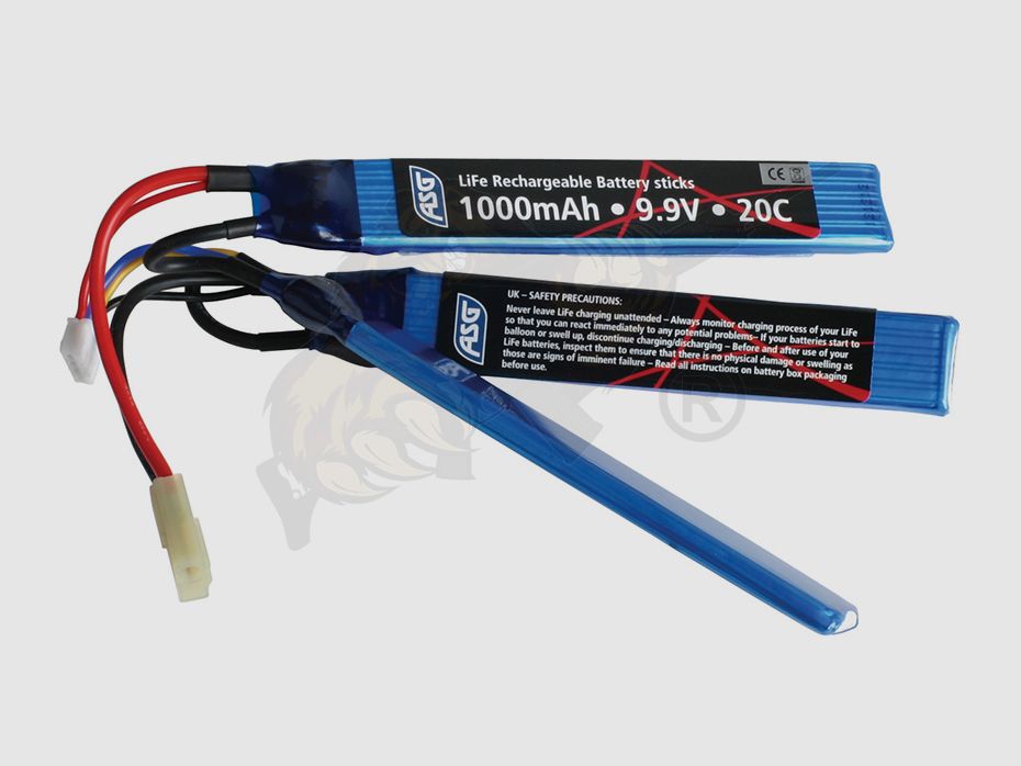 Airsoft LiFePo Akku 9.9V 1000mAh, 20C dreiteilig - Mini Tamiya - Strike Systems