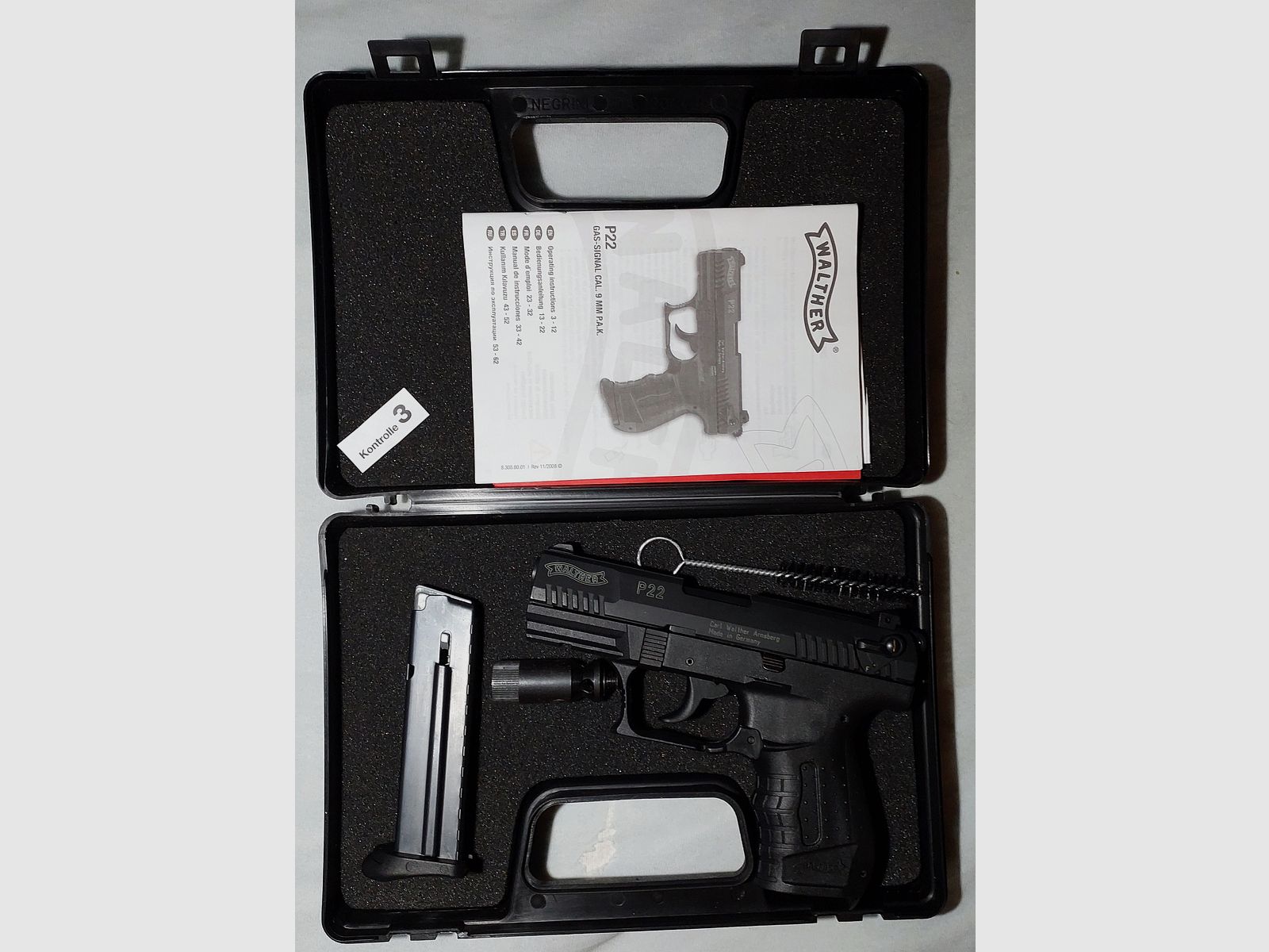 Walther P22 Schreckschuss Pistole 9mm P.A.K. schwarz (PTB 778) neuwertig