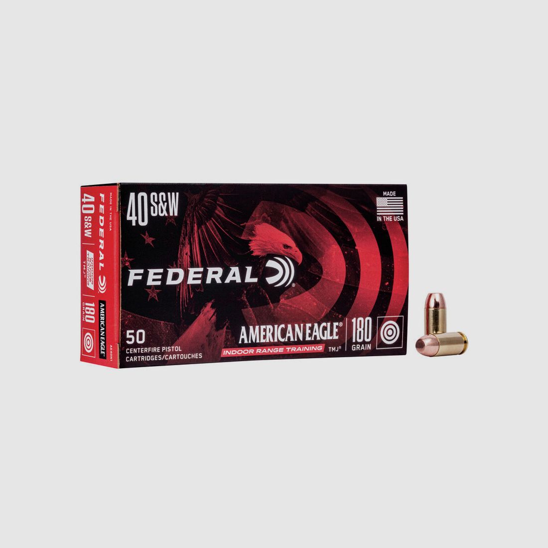 Federal American Eagle Indoor Range Training .40 S&W 180GR TMJ 50 cartouches