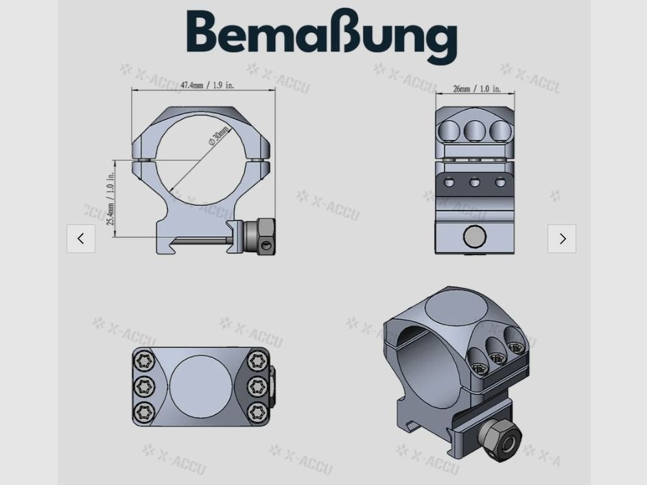Vector Optics XASR-3001 X-Accu Montage für 30mm Tubus, 21mm Picatinny, h= 25,4mm