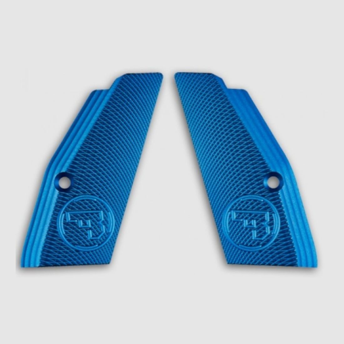 Plaques de poignée CZ TS & SP-01 aluminium bleu 1 paire courte