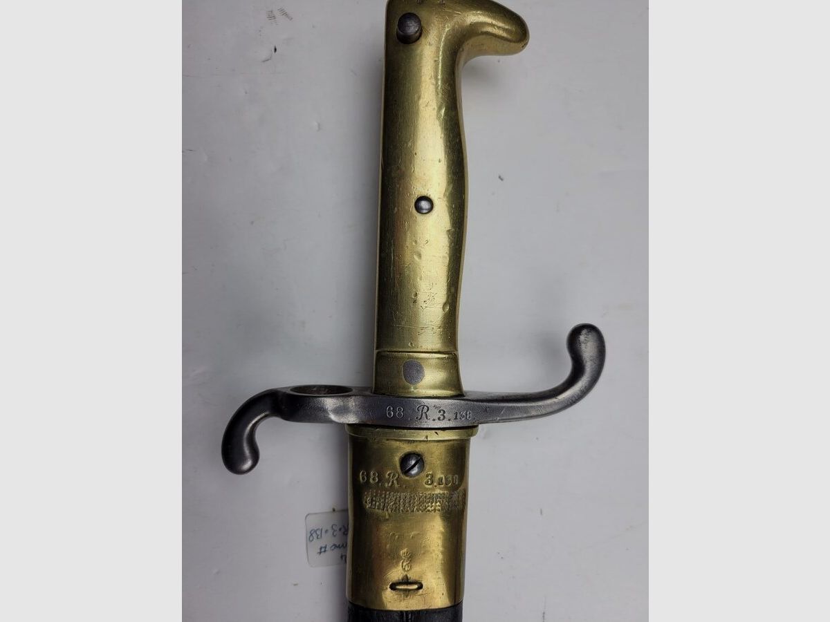 Très belle baïonnette prussienne modèle 1871 – P.D. Lünenshloss – beau fourreau – au numéro – TBE, image 4 sur 19