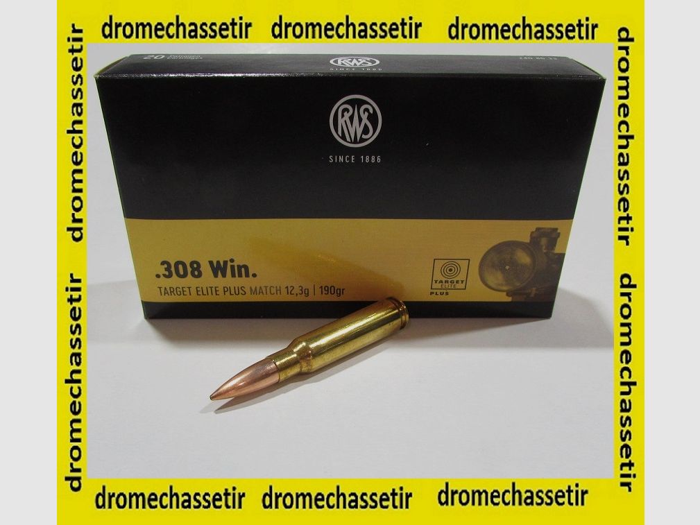 Box mit 20 Patronen RWS Kaliber .308 Winchester Target Elite Plus 190 grains
