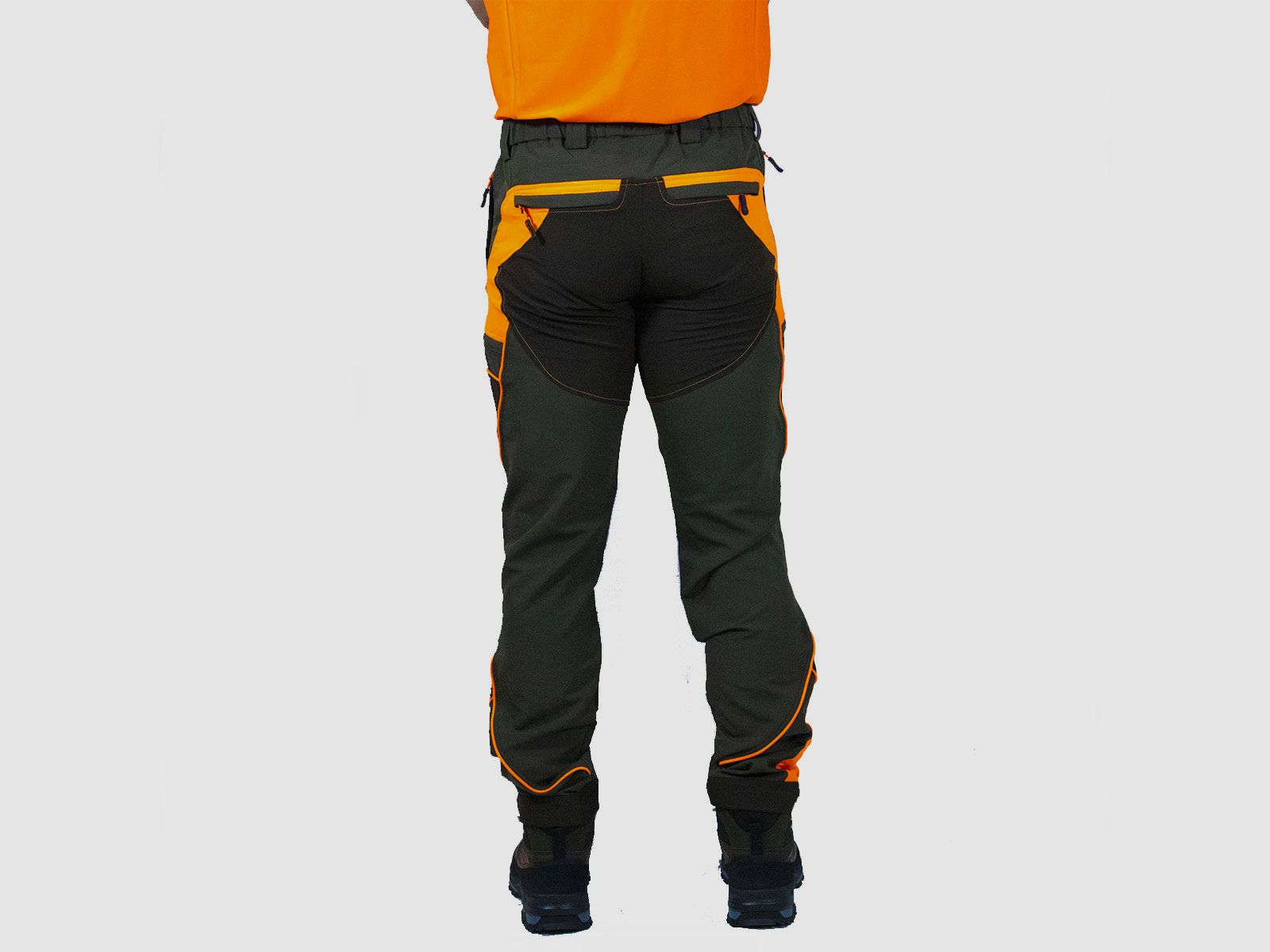 PANTS – BLATEX – ELASTICATED GREEN/FLUORESCENT ORANGE, image 3 of 5