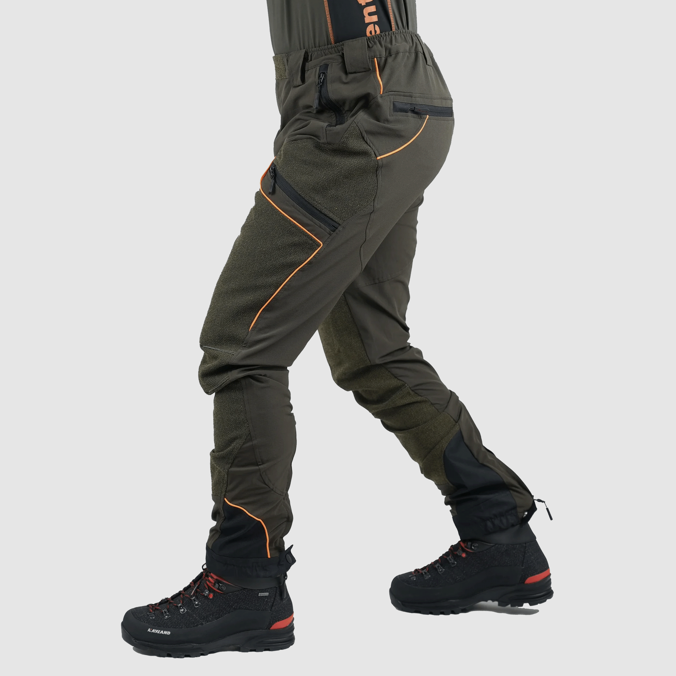 PANTALONE – MASSERIA – 19 Olive / Orange Fluo, immagine 3 di 3