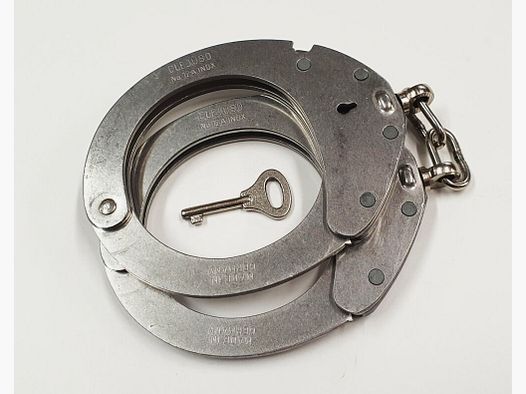 CLEJUSO Clemen & Jung e.K. Manette CLEJUSO No. 12 A INOX grande, manette in acciaio inossidabile, Made in Germany, usato