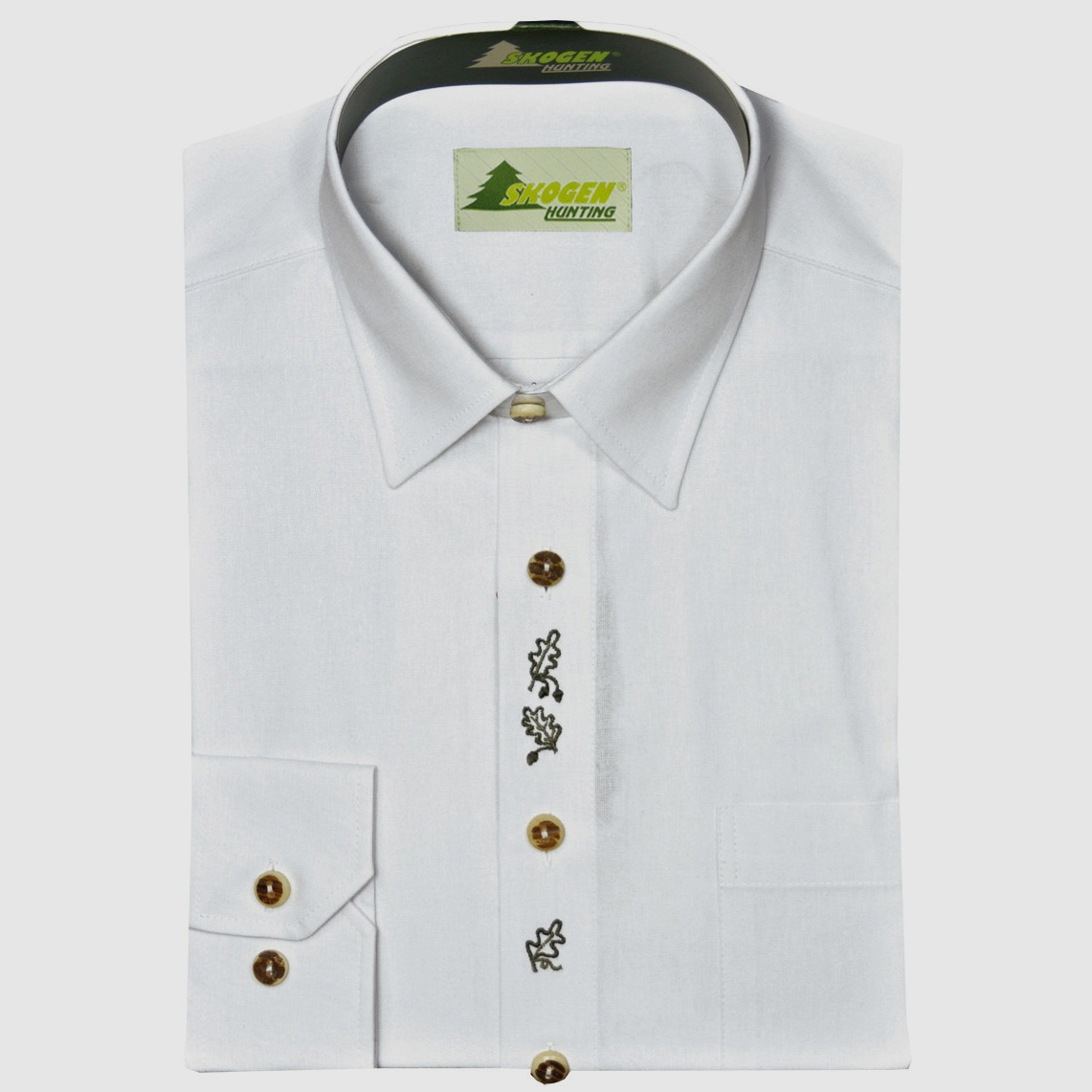 Hemd Chambray 1/1-Arm - Eichenlaub Stickerei