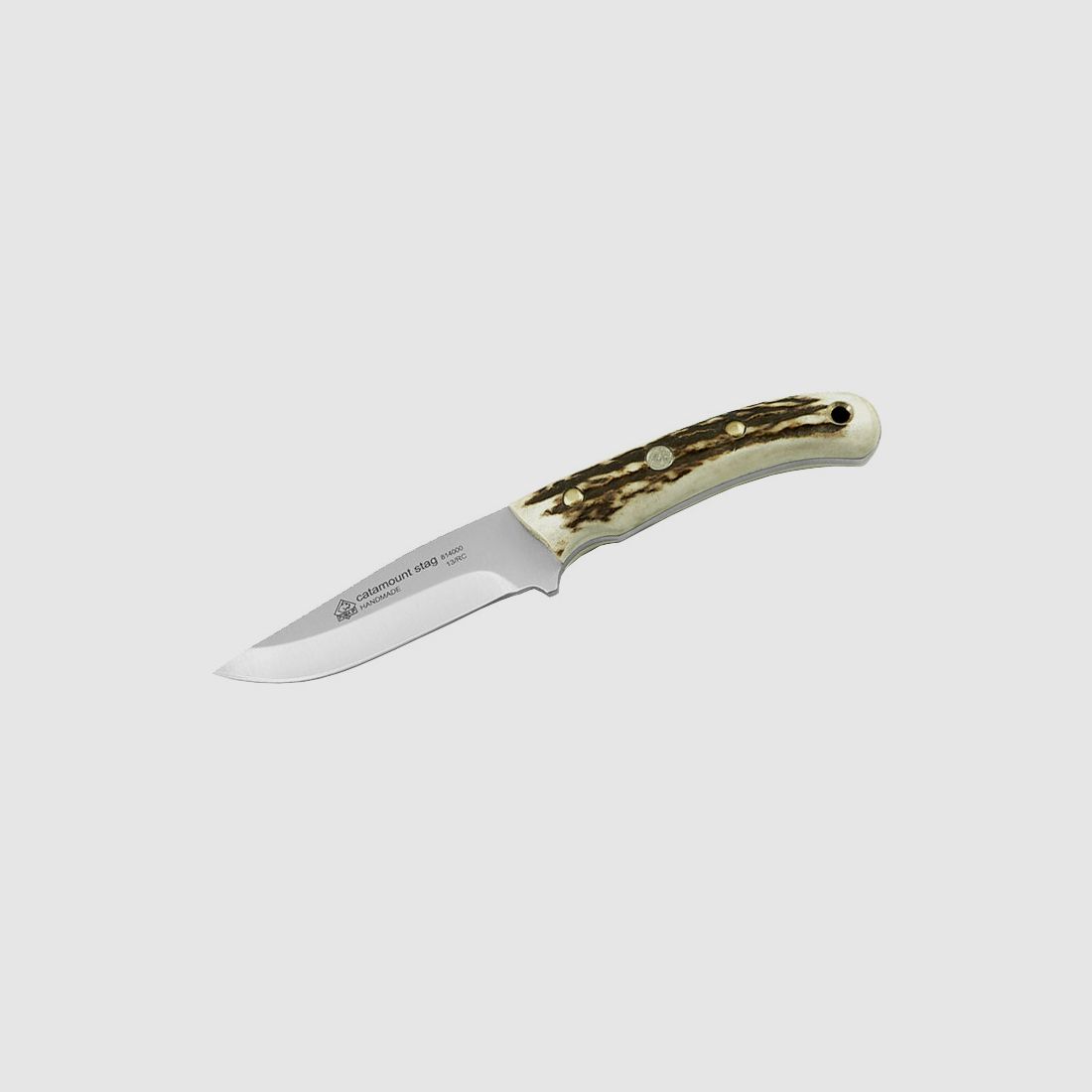 Jagdmesser Puma IP Catamount Stag, Stahl 440 C, Hirschhorn, Lederscheide (P18)