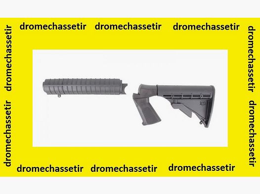 Taktischer verstellbarer Schaft ATI mit 6 Positionen und Handguard für Rossi