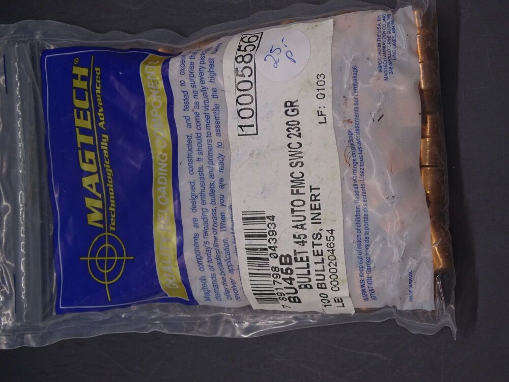 Magtech CBC 100 Geschosse .45 Auto FMJ SWC 230gr 6x am Lager FMJ SWC Geschosse
