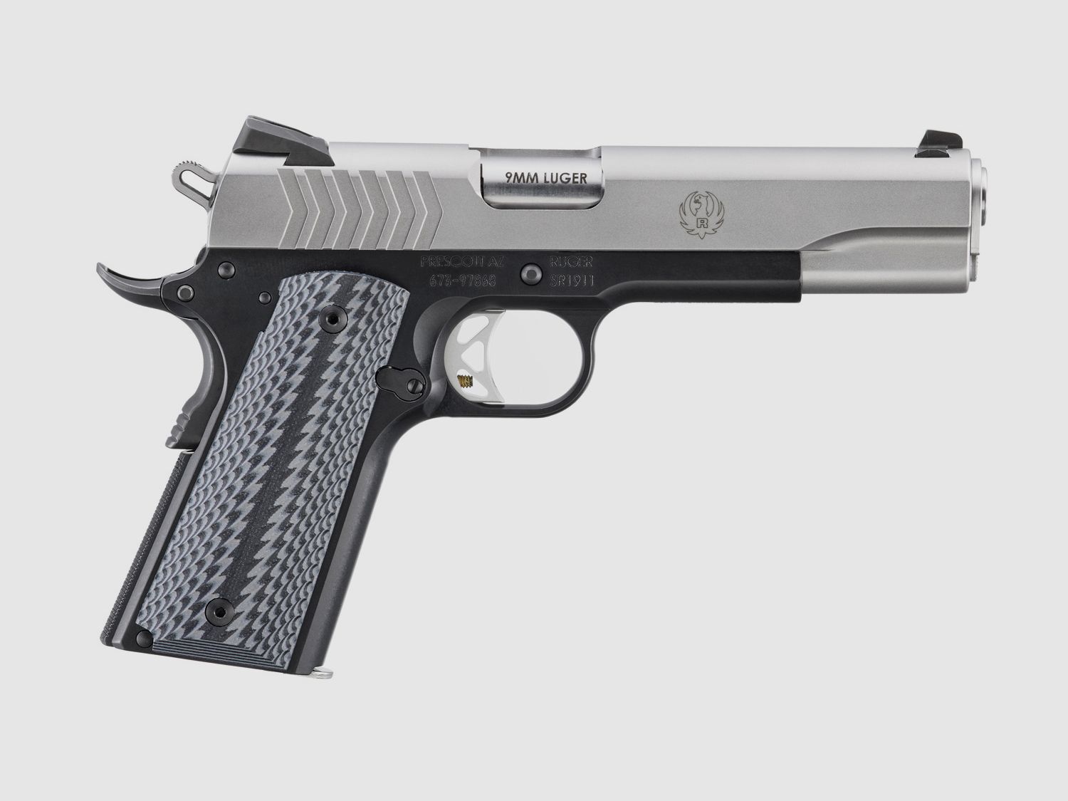 RUGER PISTOLE SR1911 LIGHTWEIGHT 9MM LUGER 5"/12,7CM LOW-GLARE STAINLESS
