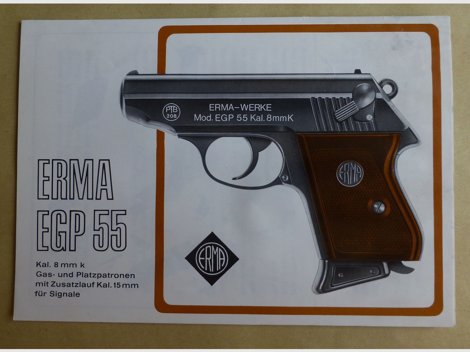 ERMA EGP 55 inkl. Abschußbecher, Kaliber 8mm K
