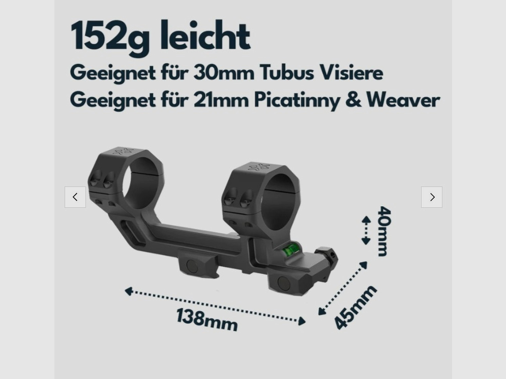 Vector Optics SCACD-23 Cantilever-Blockmontage mit eingebauter Wasserwaage für 21mm Schiene