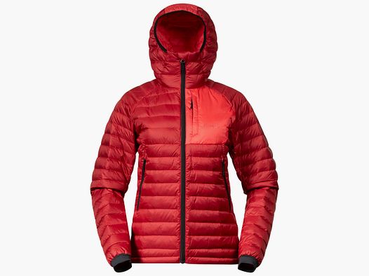 Bergans Vaagaa Light Down Jacket Hood Women Crimson Red/Peachy Red L