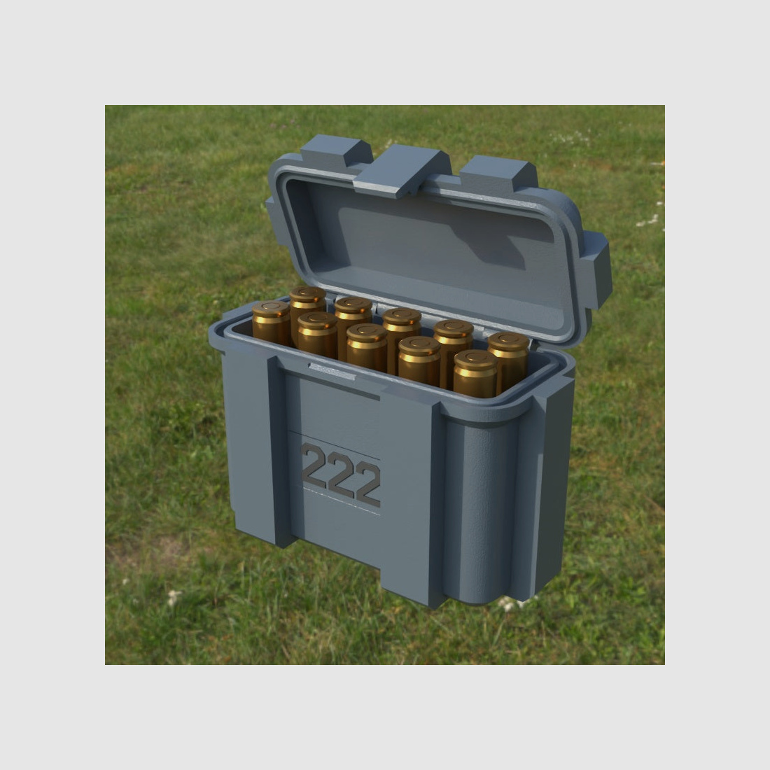 Boîte à munitions Filamelt / .222 REM / 'couvercle rabattable' / boîte à cartouches, boîte à munitions