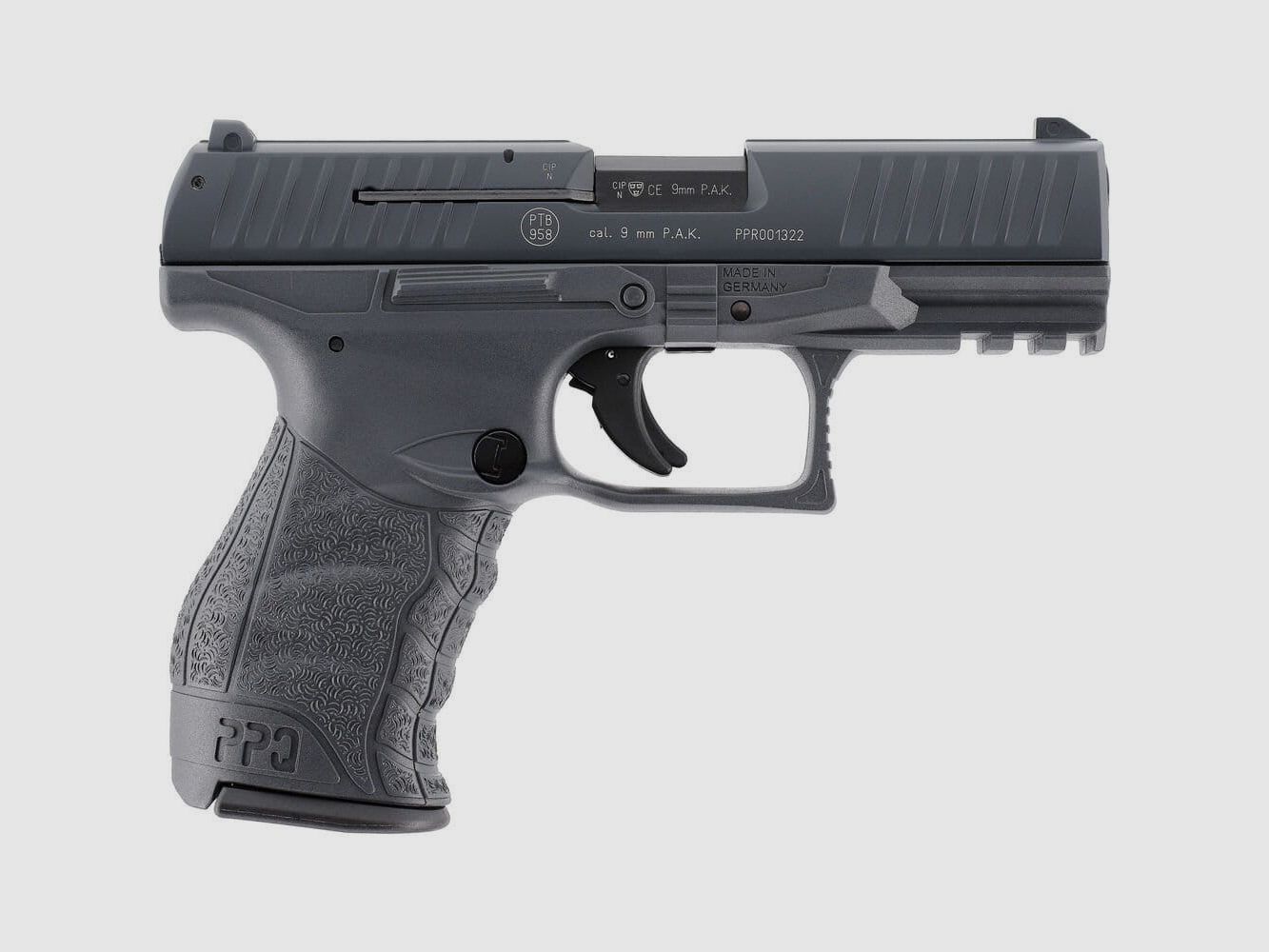 Walther PPQ M2 blank firing pistol 9mm P.A.K. Tungsten Gray
