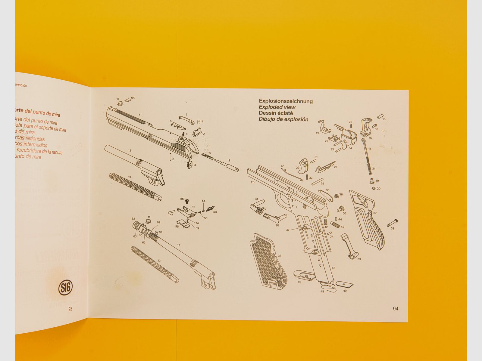 SIG Sauer Gebrauchsanleitung SIG P210 von 1993