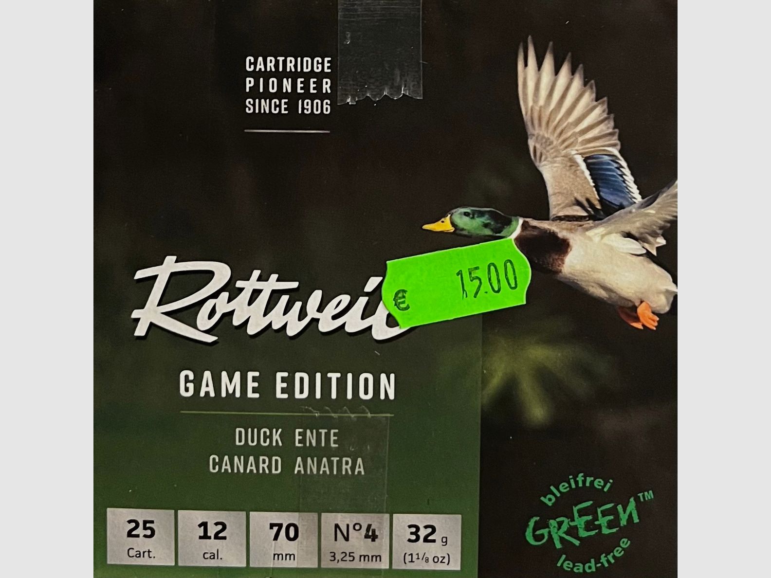 Rottweil Game Edition Ente  bleifrei – Kaliber 12/70-  25 Schuß