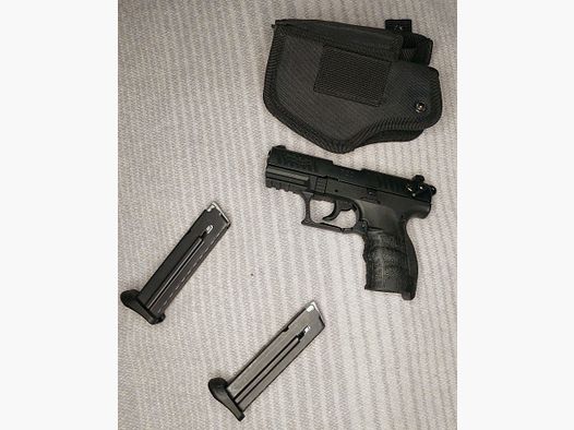 Pistola de fogueo Walther P22Q 9mm P.A.K. negra (PTB 778) con funda y 2 cargadores [P 22 q]
