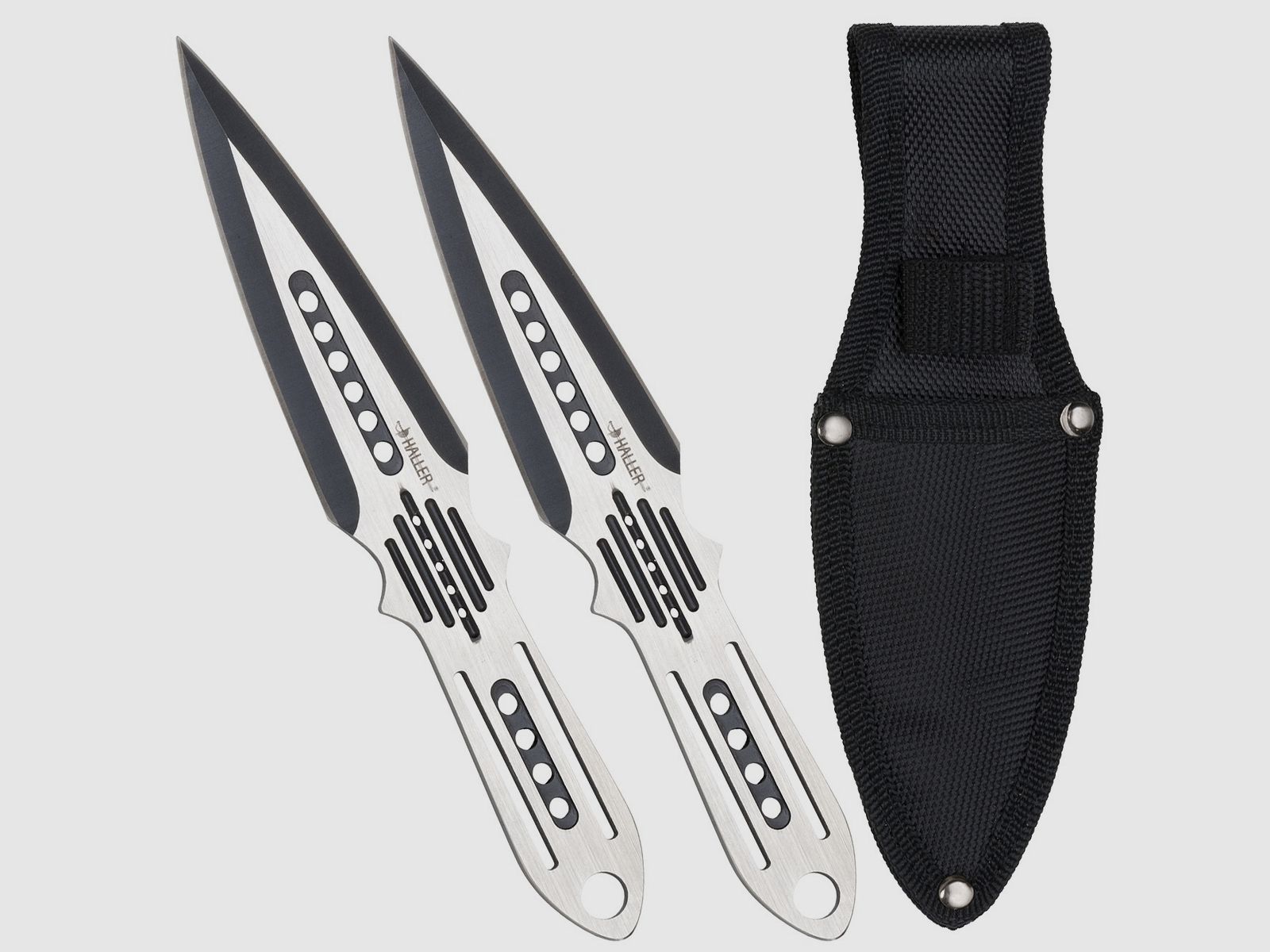 2 throwing knives in a set with nylon case