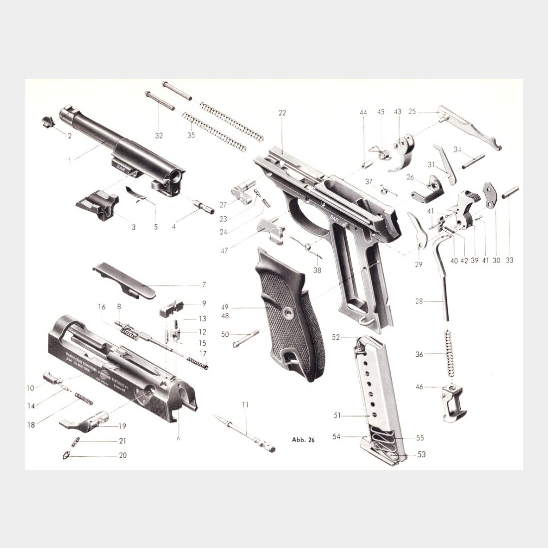 Walther	 Hahnachse [33] für Walther Pistole P38 / P1