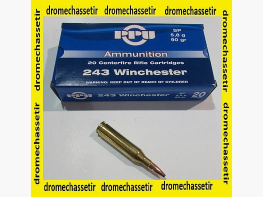 1 pudełko 20 nabojów Partizan kal. .243 Winchester, 90 grain, SP