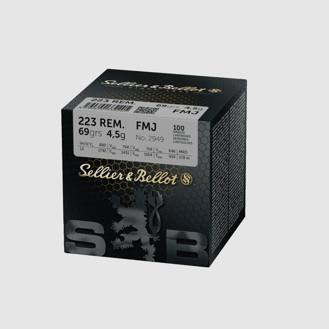 Sellier & Bellot .223 Rem Vollmantel 4,5 g/69 gr -100 St.
