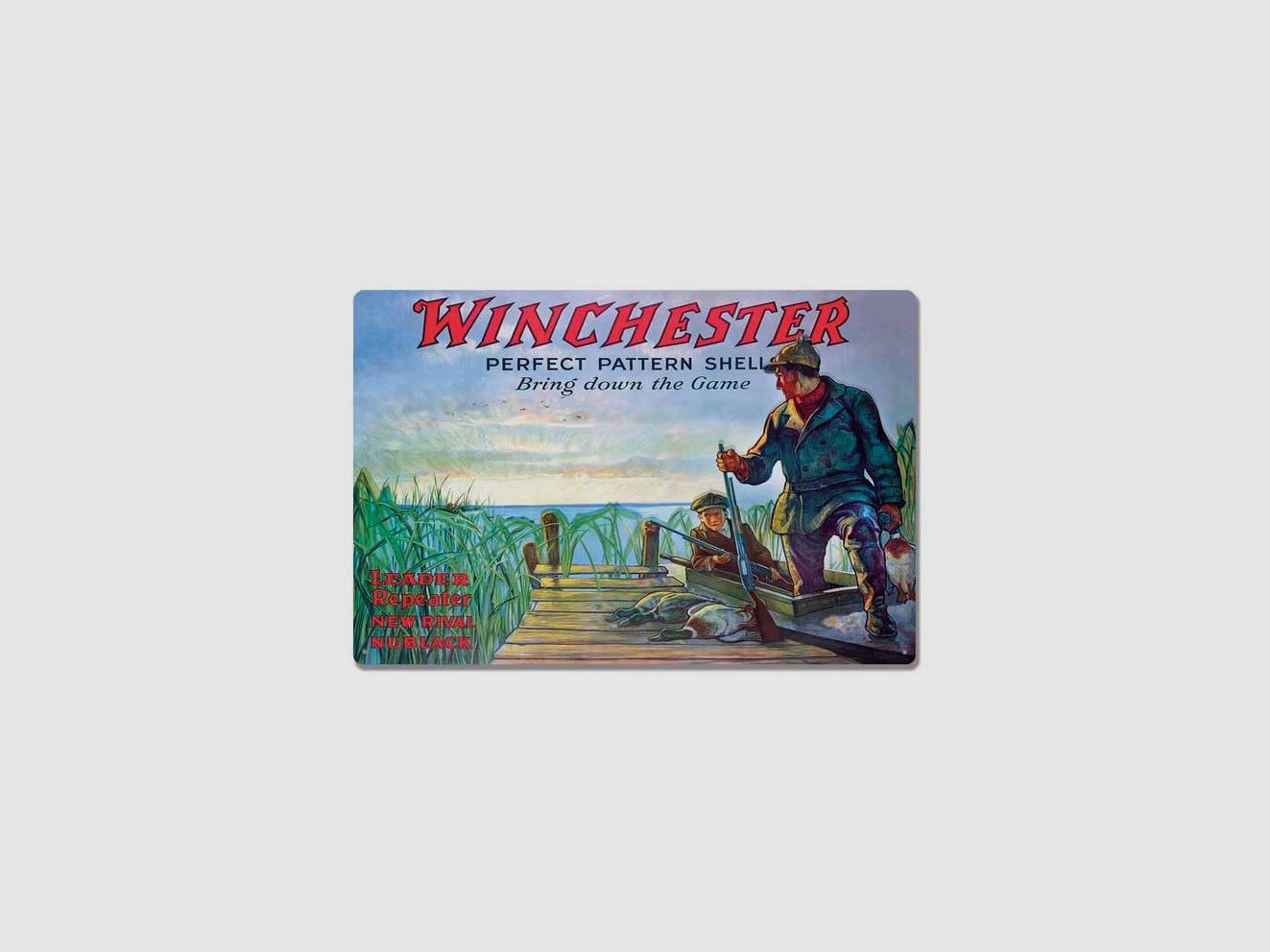 Plaque décorative métal Winchester chasseur