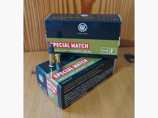 AMMUNITION FOR RIFLED GUN RWS SPECIAL MATCH CAL 22 LR