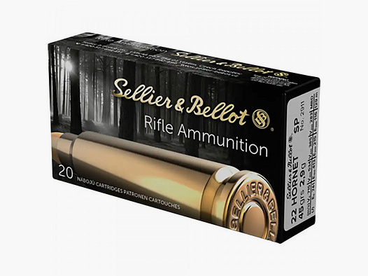 SELLIER & BELLOT .22 HORNET - 2.9 G / 45 GRS. - SP/TM - 20 ROUNDS