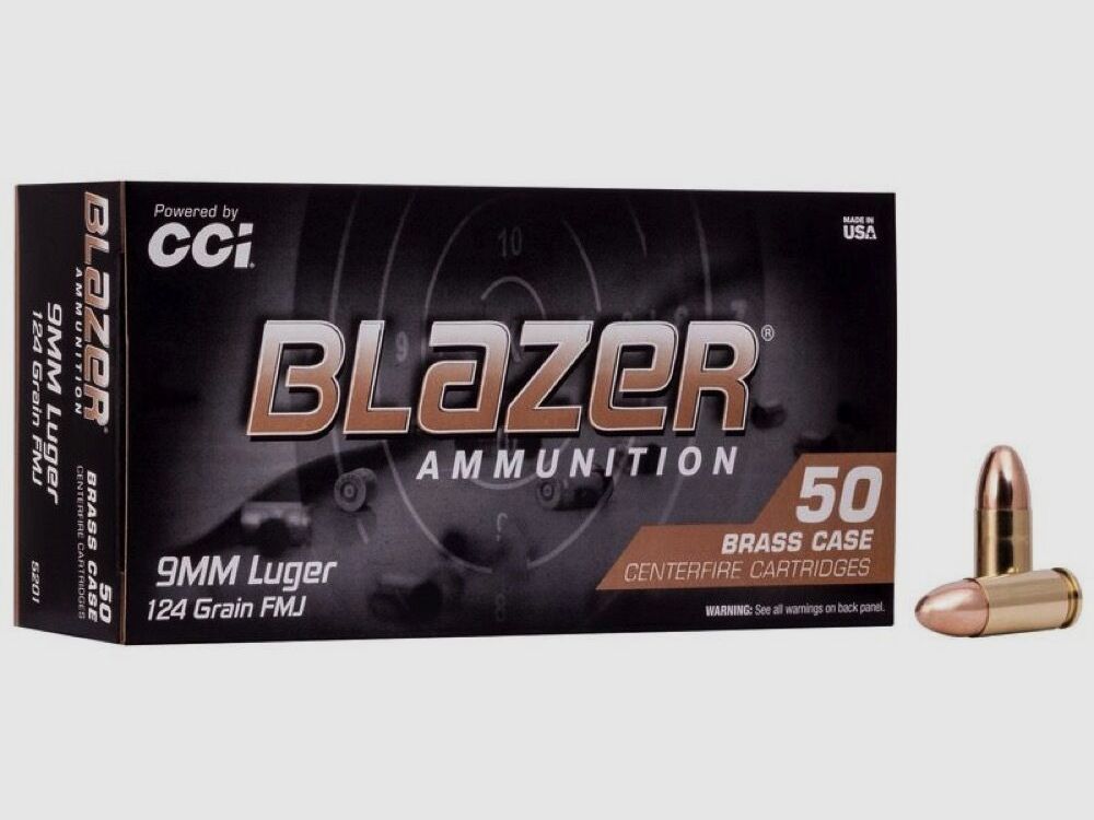 CCI Blazer Brass FMJ 124grs 50St 9mmLuger