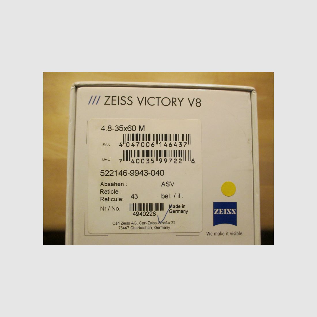 Zeiss Victory V8 4,8-35x60 M