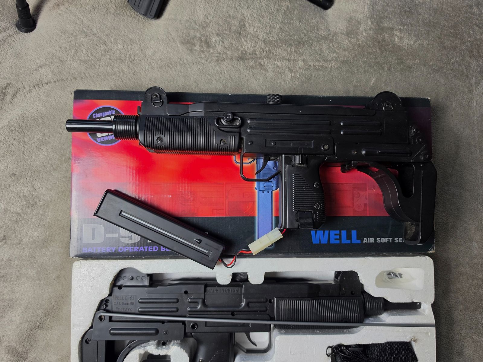 2x WELL D-91 UZI Airsoft SMG eléctrica Softair lote / set, imagen 6 de 9