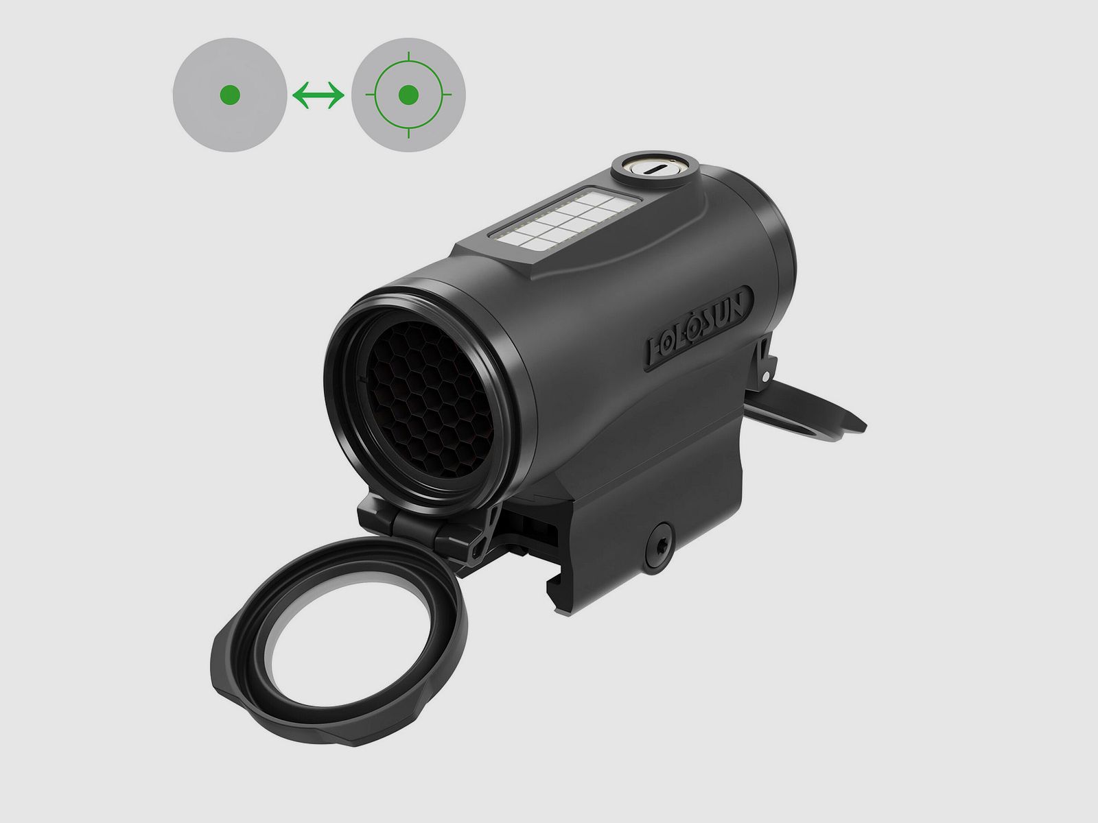 Holosun HE530C-GR Point Circulaire Vert Viseur Reflex Grande Fenêtre Solaire, image 1 sur 2