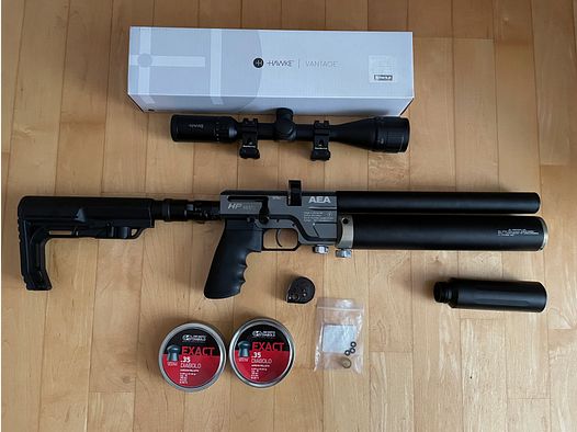 AEA HP MAX MK1 inkl Zielfernrohr Schalldämpfer und Munition