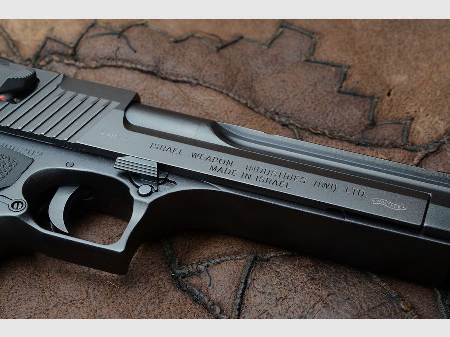 Außergewöhnliches Set Desert Eagle MK-XIX – Kaliber 44Mag – 2 Läufe (!) ein 6 Zoll und ein 10 Zoll (!) – Seltenes Exemplar IMI aus israelischer Herstellung (und nicht aus den USA!) – Original IMI Tasche – Zwei Magazine – Zustand NEU! Außergewöhnlich!, Bild 6 von 16