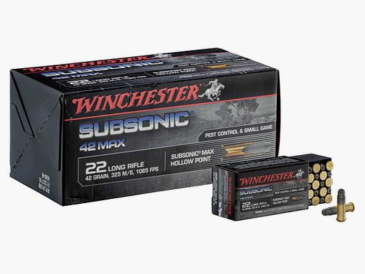 Munitions Subsonic cal. 22 LR 42 grains - Munitions Win 22 Lr. HP Subsonic