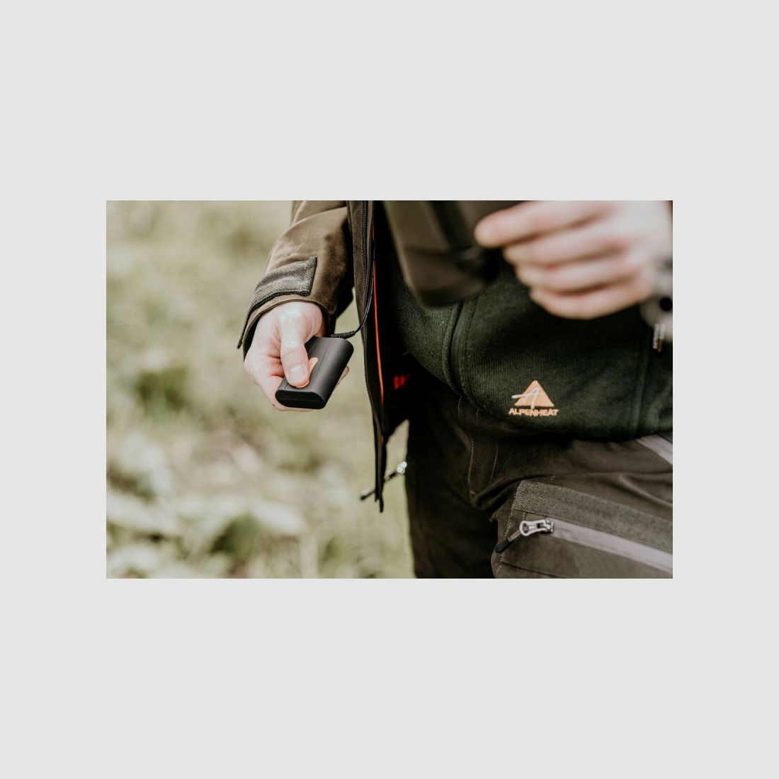 Alpenheat Beheizte Fleece Weste Grün Melange