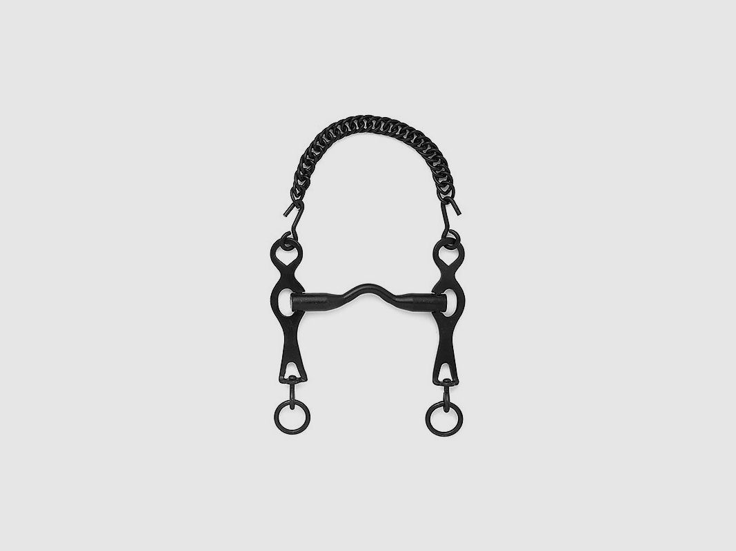 Portuguese Bit II Mouthpiece Bridge Blued 12.5 cm