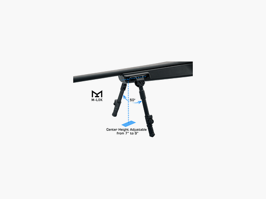 UTG RECON FLEX® M-LOK® Bipod Matte Black, 5.7″-8″ Center Height
